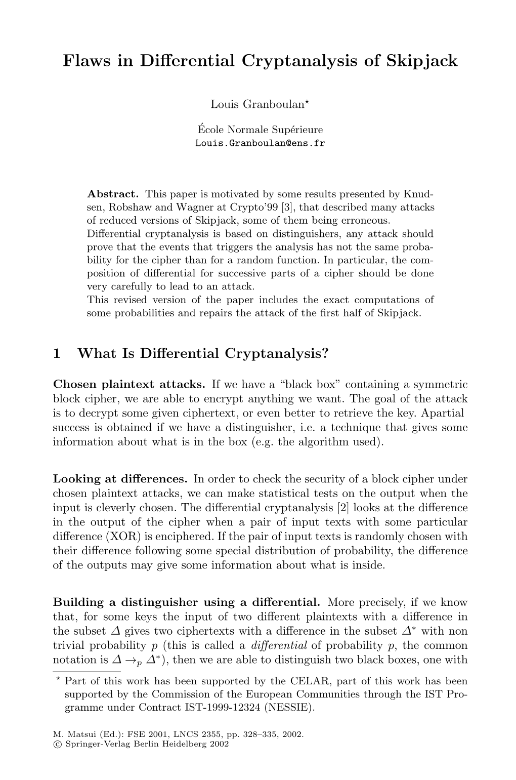 Flaws in Differential Cryptanalysis of Skipjack