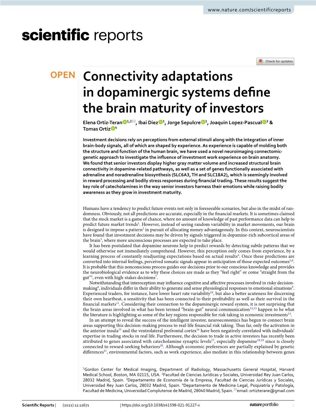 Connectivity Adaptations in Dopaminergic Systems Define The