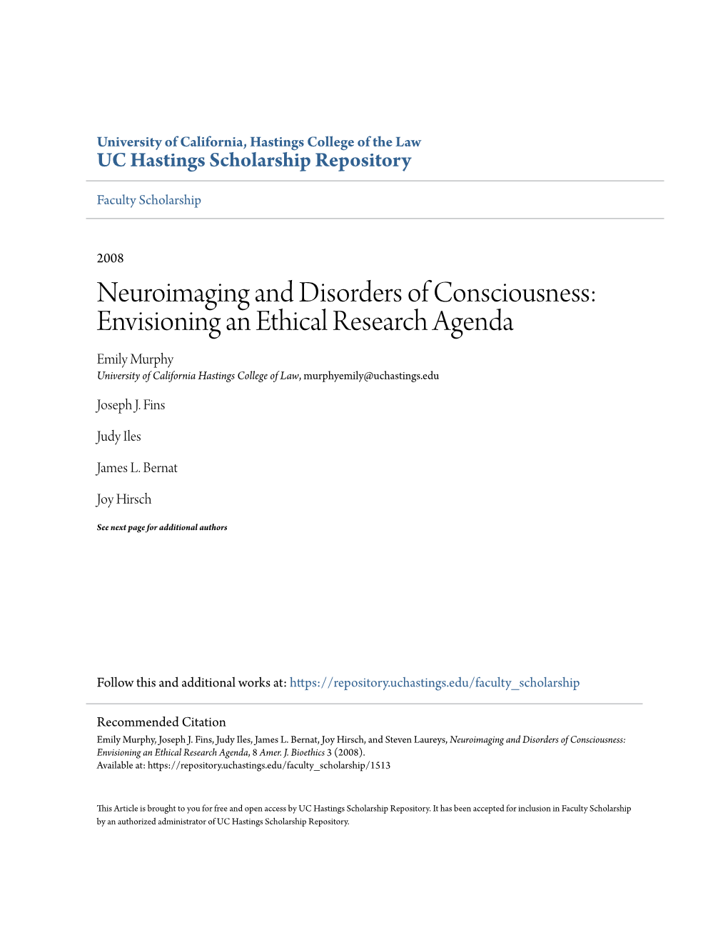 Neuroimaging and Disorders of Consciousness