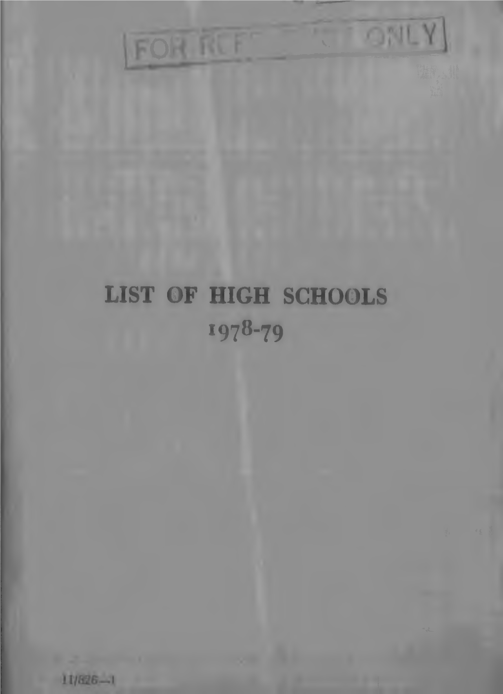 List ©F High Scho0ls 1978-79