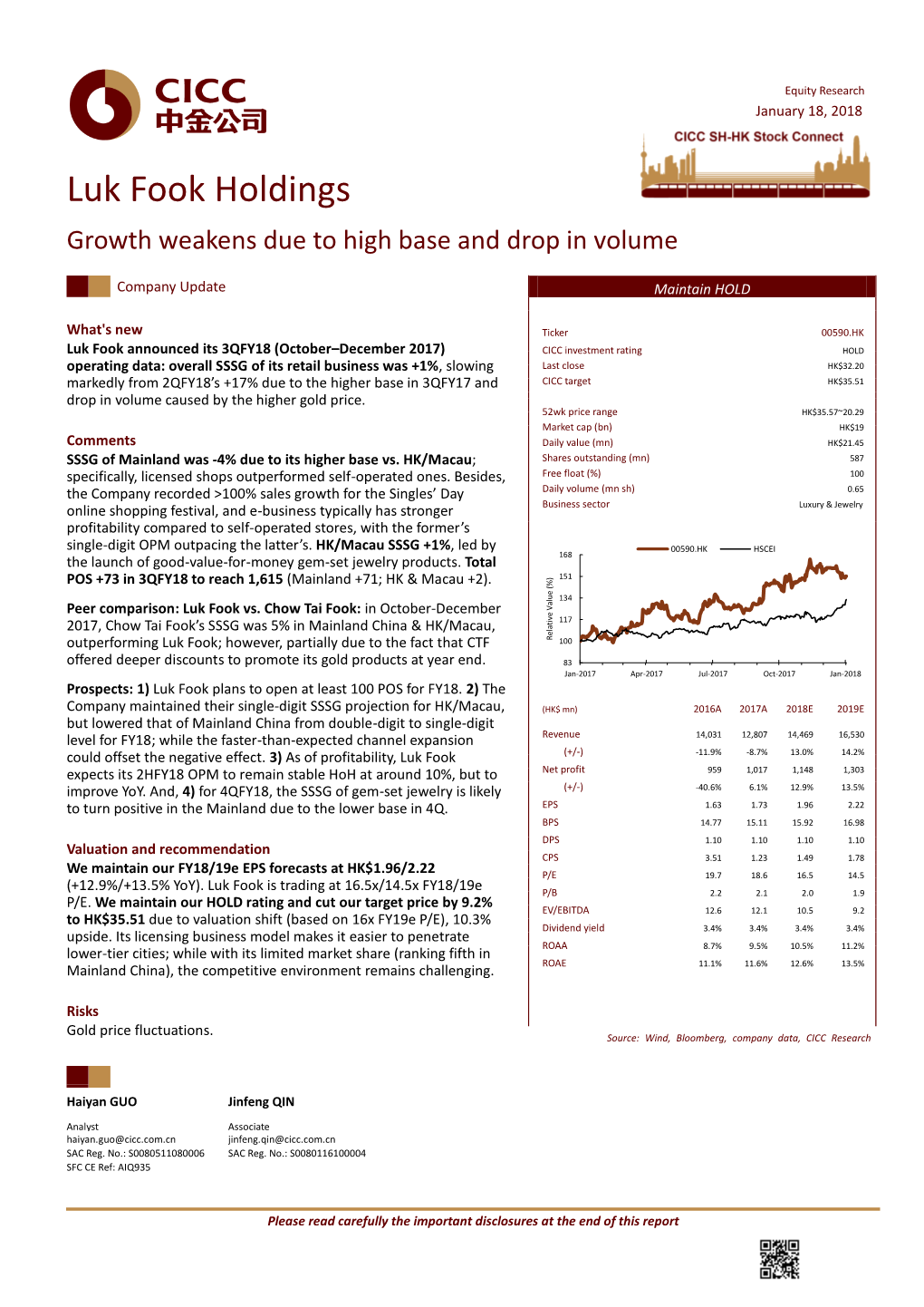 Luk Fook Holdings Growth Weakens Due to High Base and Drop in Volume