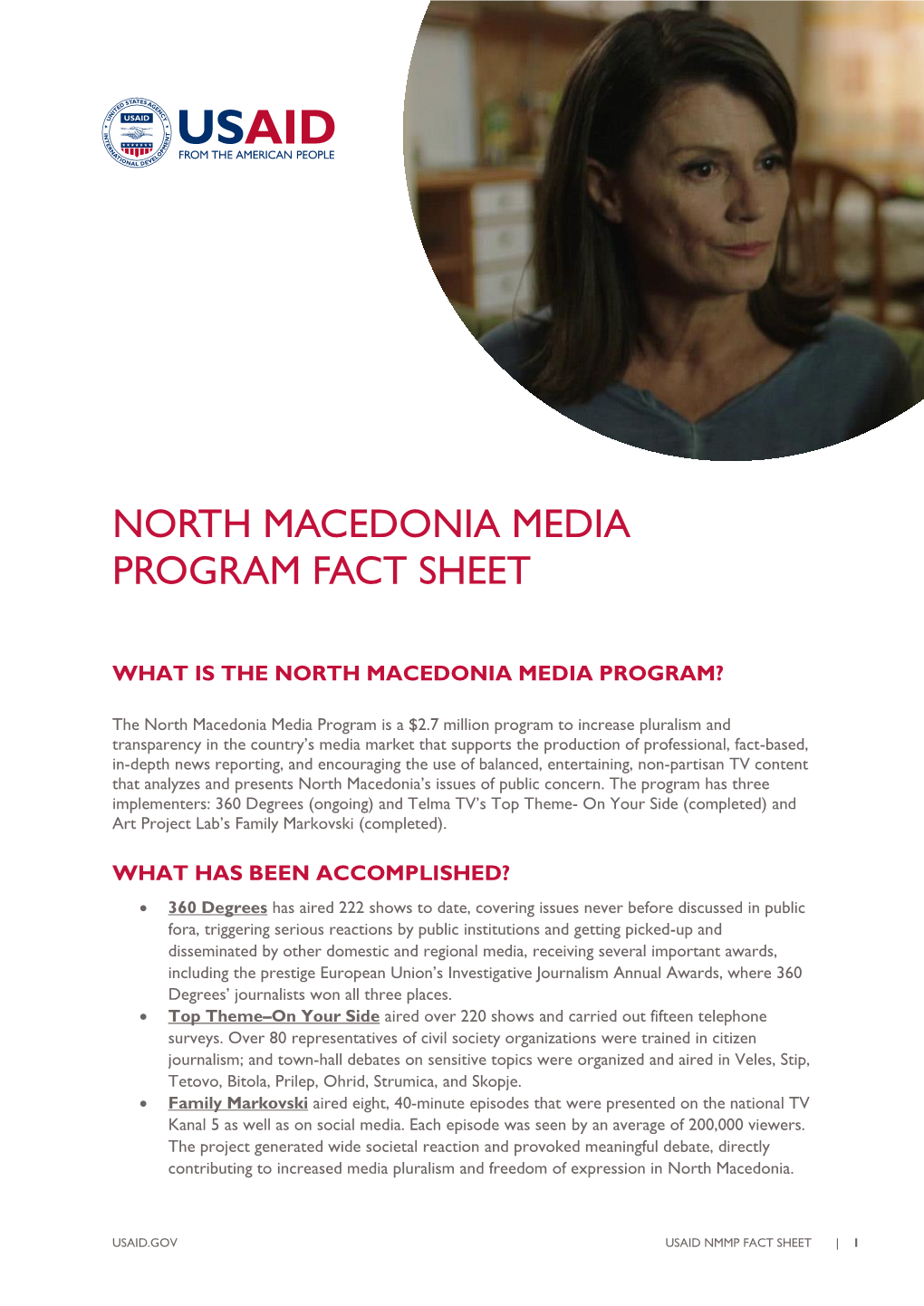 North Macedonia Media Program Fact Sheet