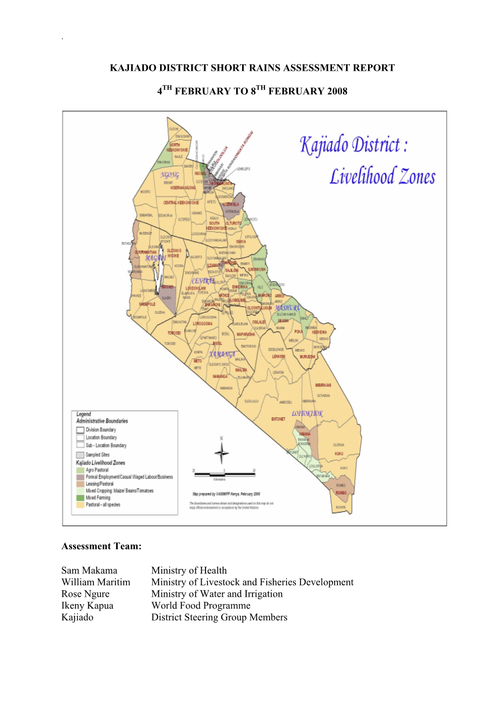 Kajiado District Short Rains Assessment Report