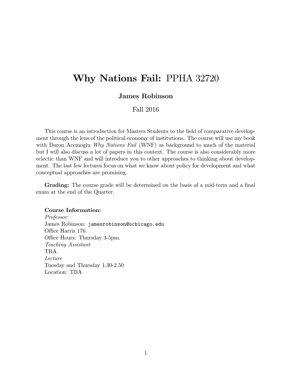 Why Nations Fail: PPHA 32720