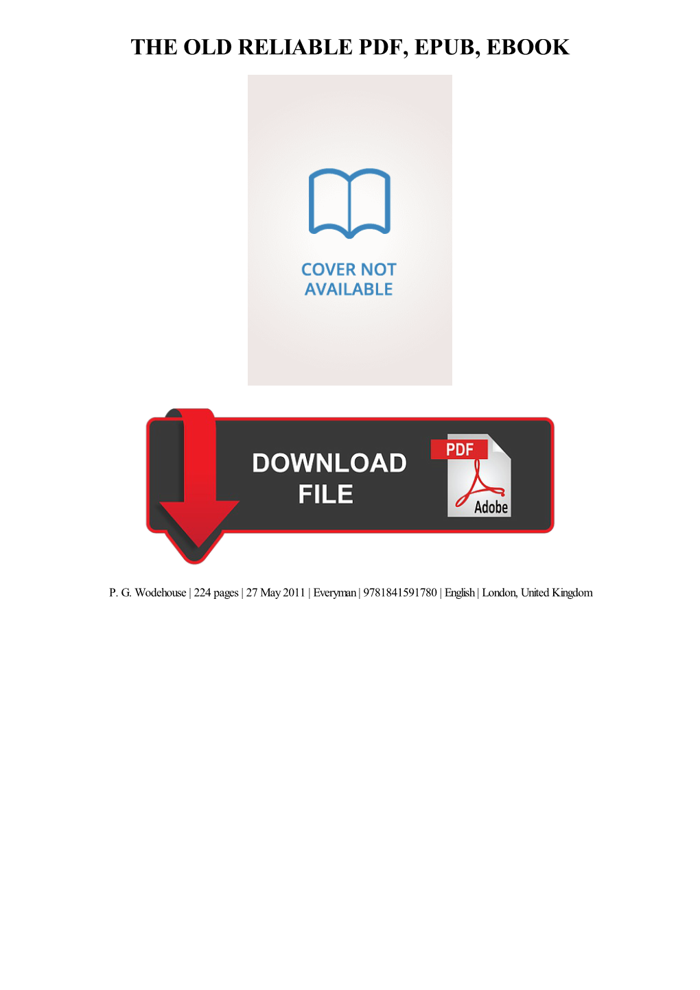 {Download PDF} the Old Reliable Ebook, Epub