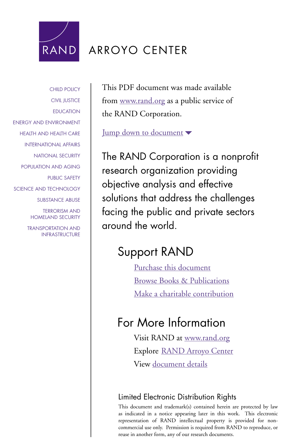 How Should the Army Use Contractors on the Battlefield? Assessing Comparative Risk in Sourcing Decisions