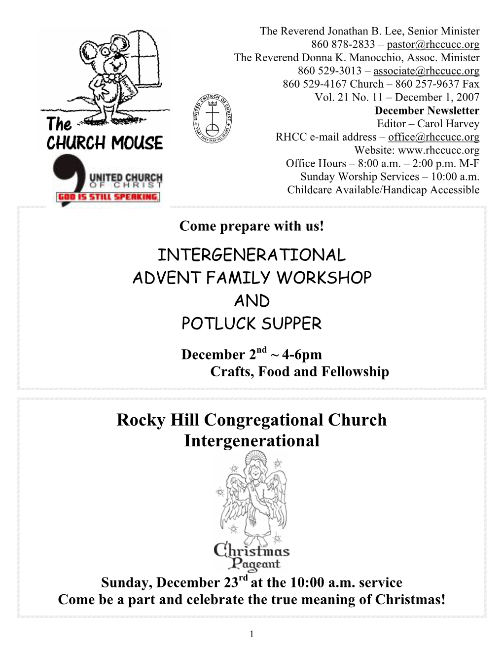 Rocky Hill Congregational Church Intergenerational