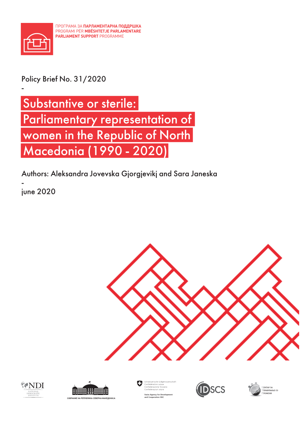 Substantive Or Sterile: Parliamentary Representation of Women in the Republic of North Policy Brief No