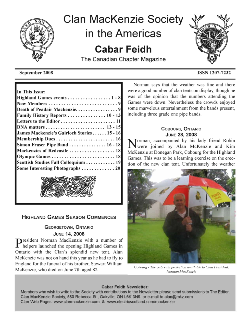 Clan Mackenzie Society in the Americas Cabar Feidh the Canadian Chapter Magazine