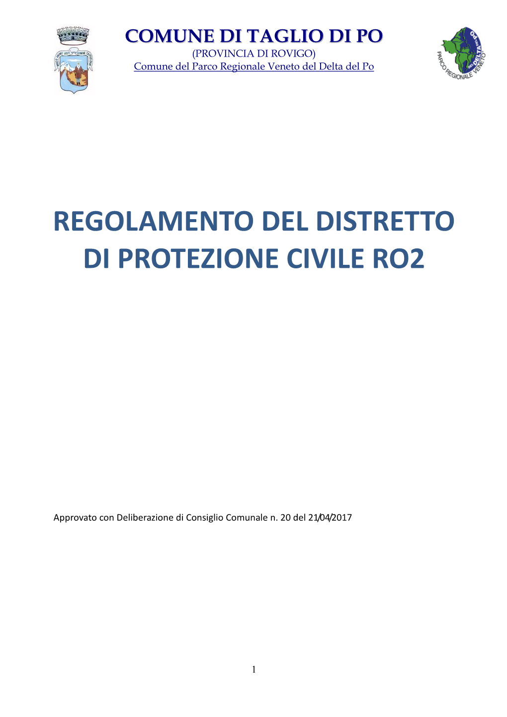 Regolamento Del Distretto Di Protezione Civile