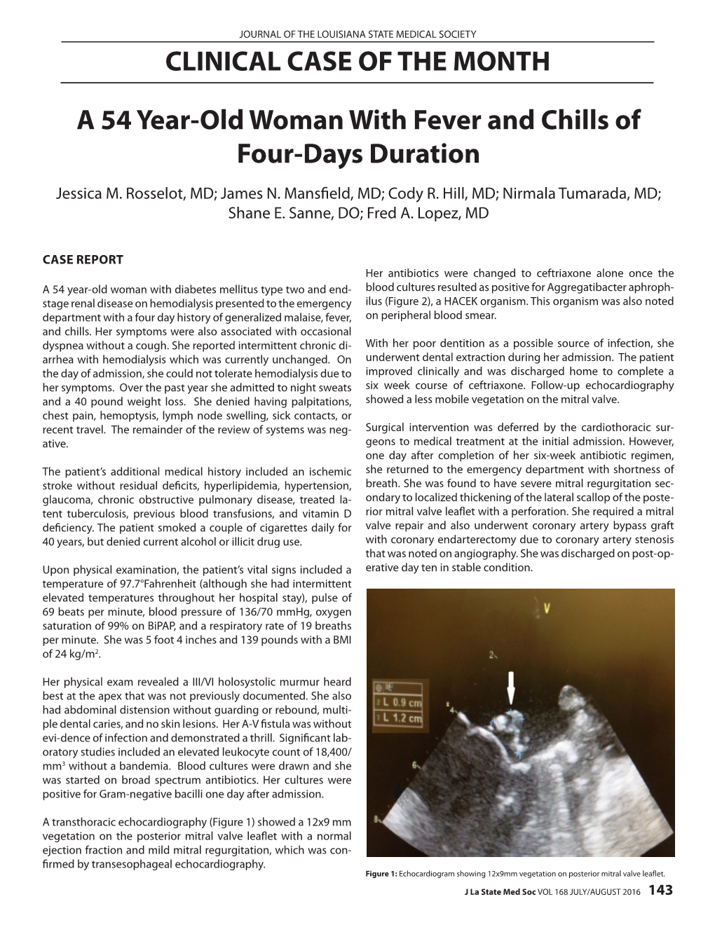 A 55 Year-Old Woman with Fever and Chills of Four-Days Duration