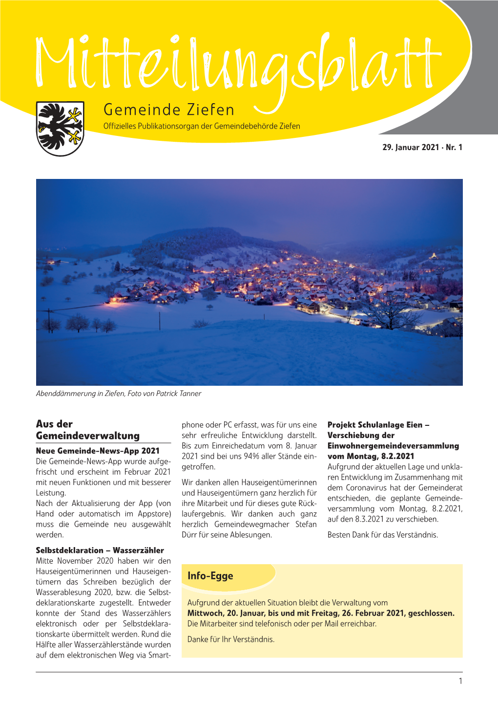 Mitteilungsblatt Vom Januar 2021