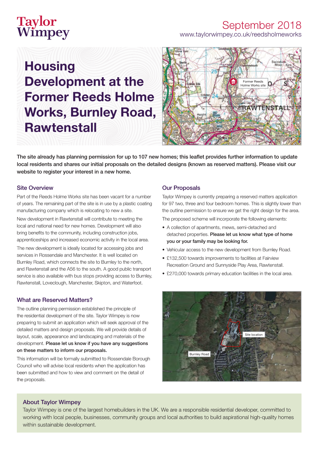 Housing Development at the Former Reeds Holme Works, Burnley Road