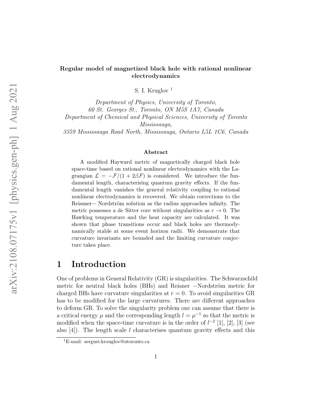 Arxiv:2108.07175V1 [Physics.Gen-Ph] 1 Aug 2021 Lo[].Telnt Scale Length the [4])