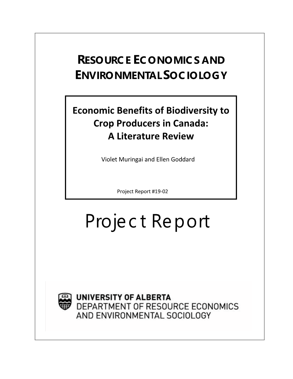Economic Benefits of Biodiversity to Crop Producers in Canada: a Literature Review