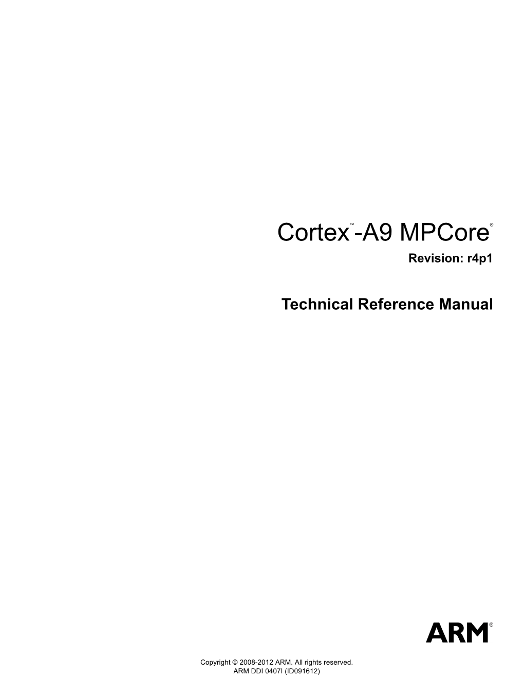 Cortex-A9 Mpcore Technical Reference Manual