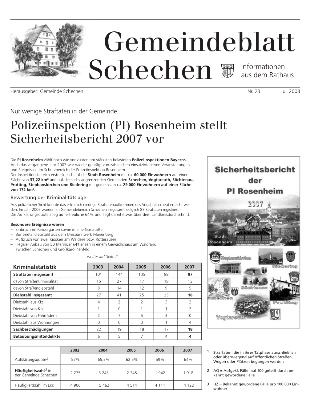 Gemeindeblatt Informationen Schechen Aus Dem Rathaus Herausgeber: Gemeinde Schechen Nr