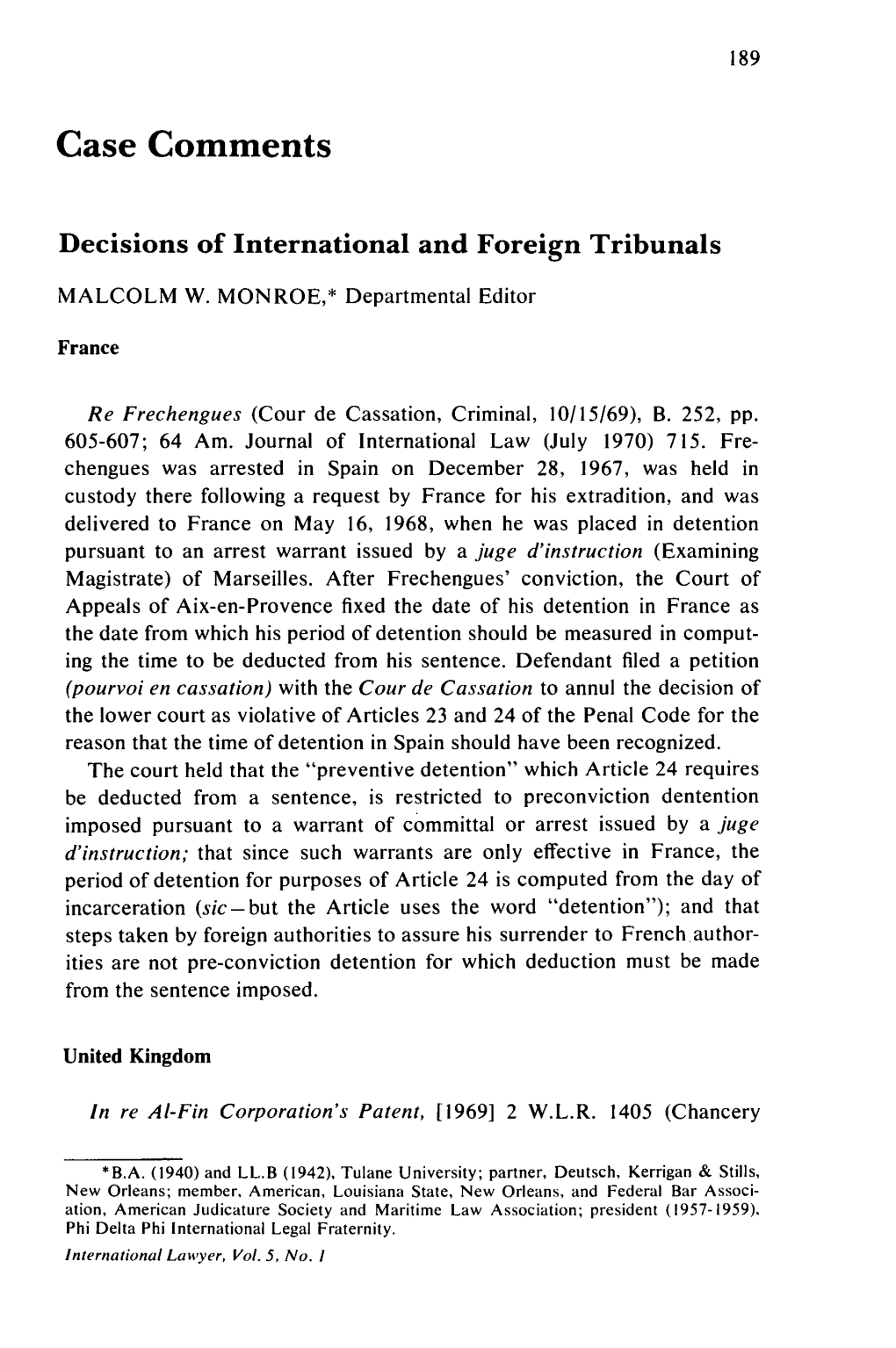 Decisions of International and Foreign Tribunals