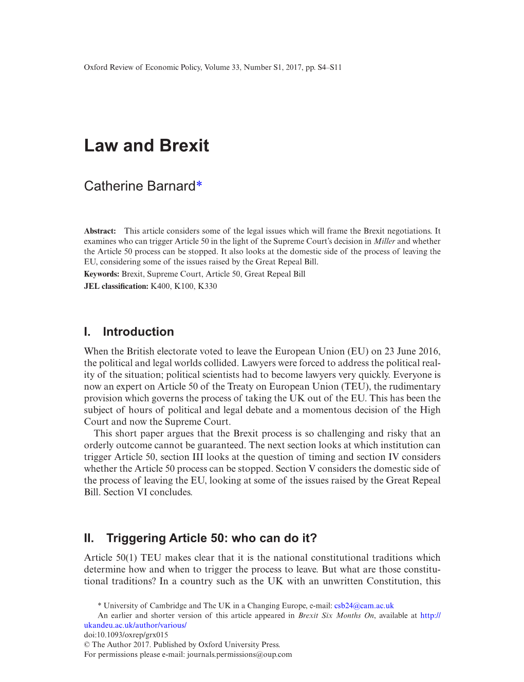 Law and Brexit