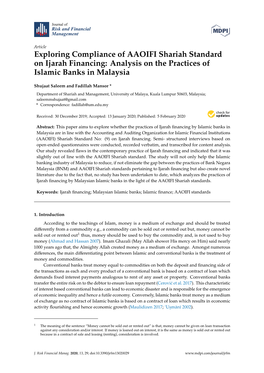 Exploring Compliance of AAOIFI Shariah Standard on Ijarah Financing: Analysis on the Practices of Islamic Banks in Malaysia