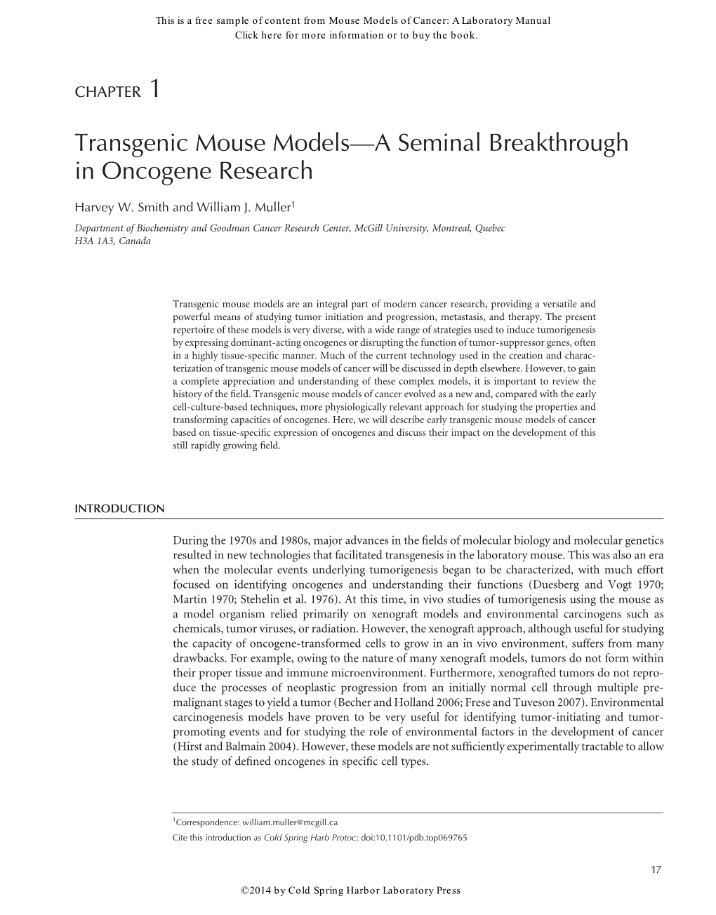 Transgenic Mouse Models—A Seminal Breakthrough in Oncogene Research