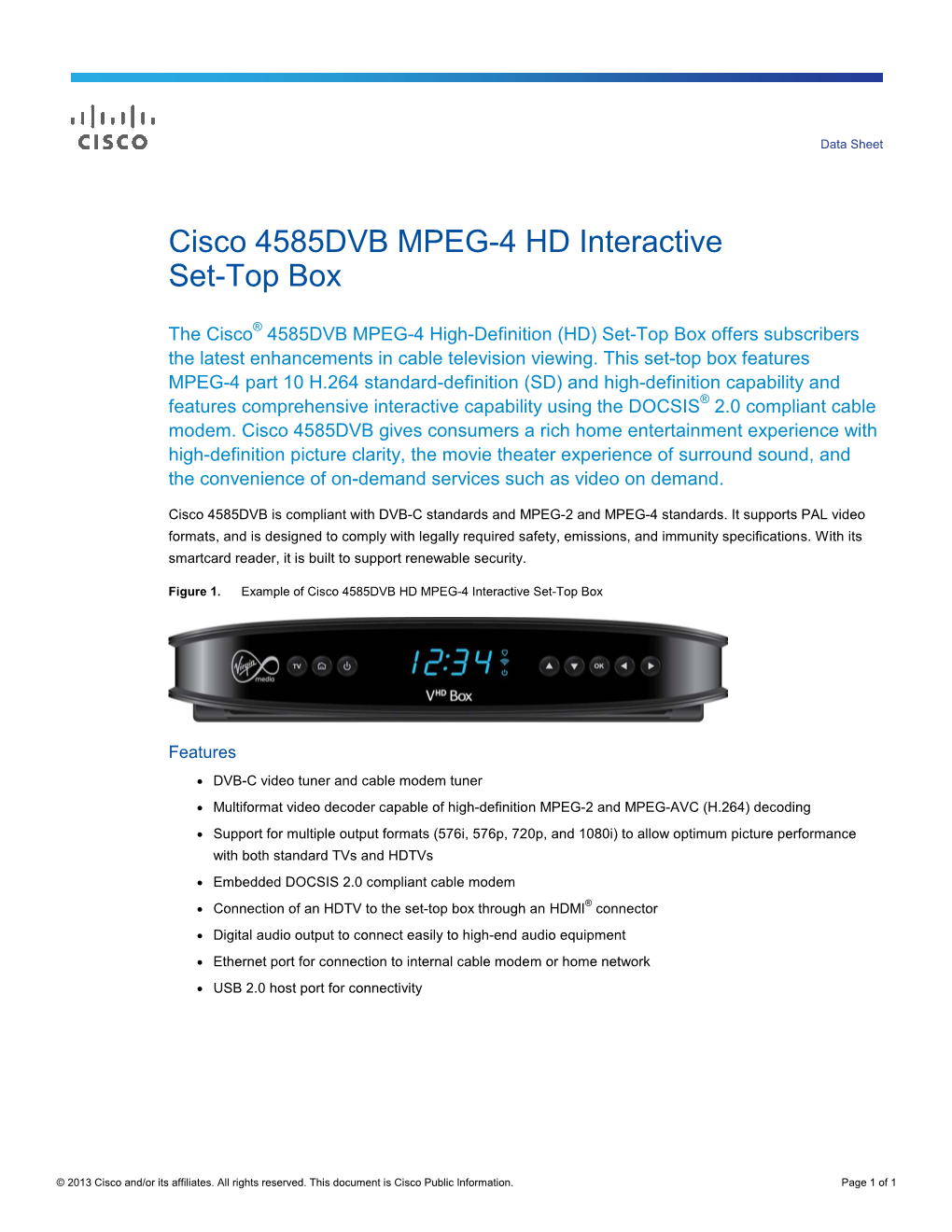 Cisco 4585DVB MPEG-4 HD Interactive Set-Top Box