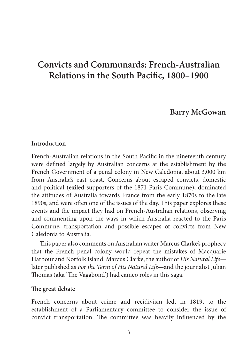 Convicts and Communards: French-Australian Relations in the South Pacific, 1800–1900