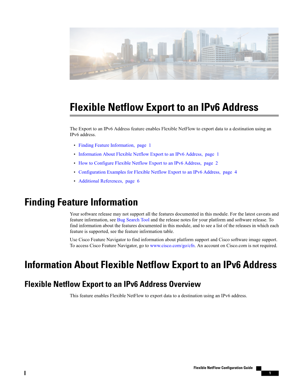 Flexible Netflow Export to an Ipv6 Address