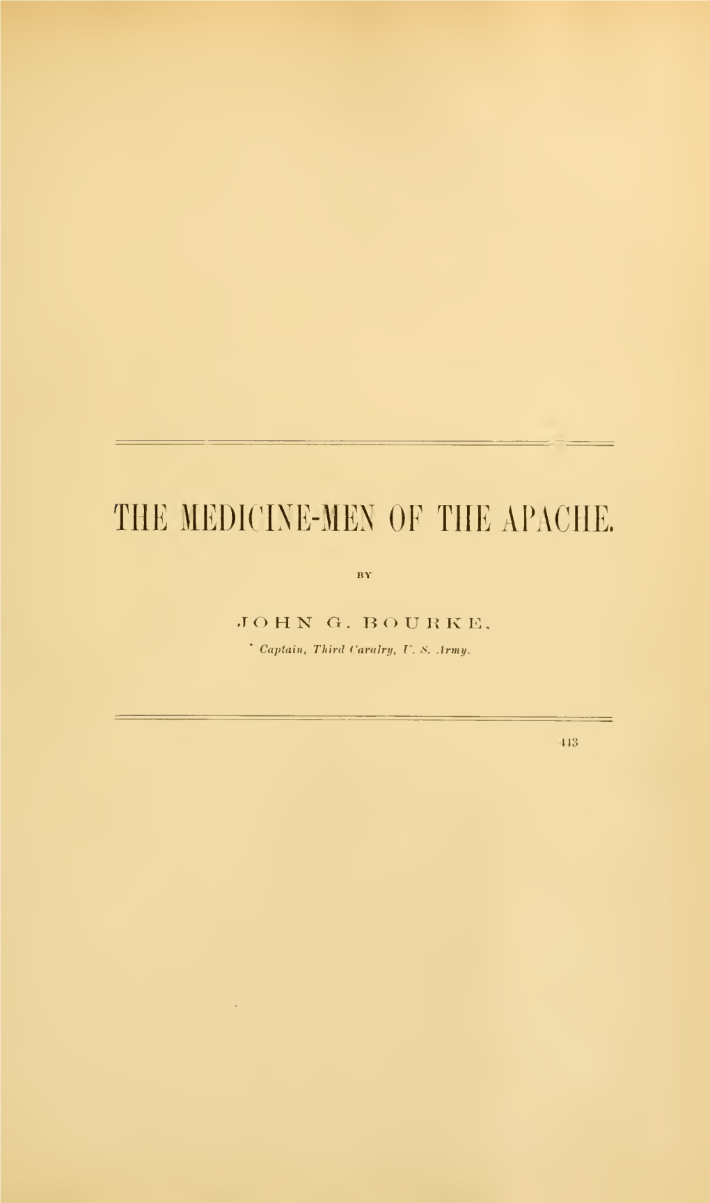 The Medicine-Men of the Apache