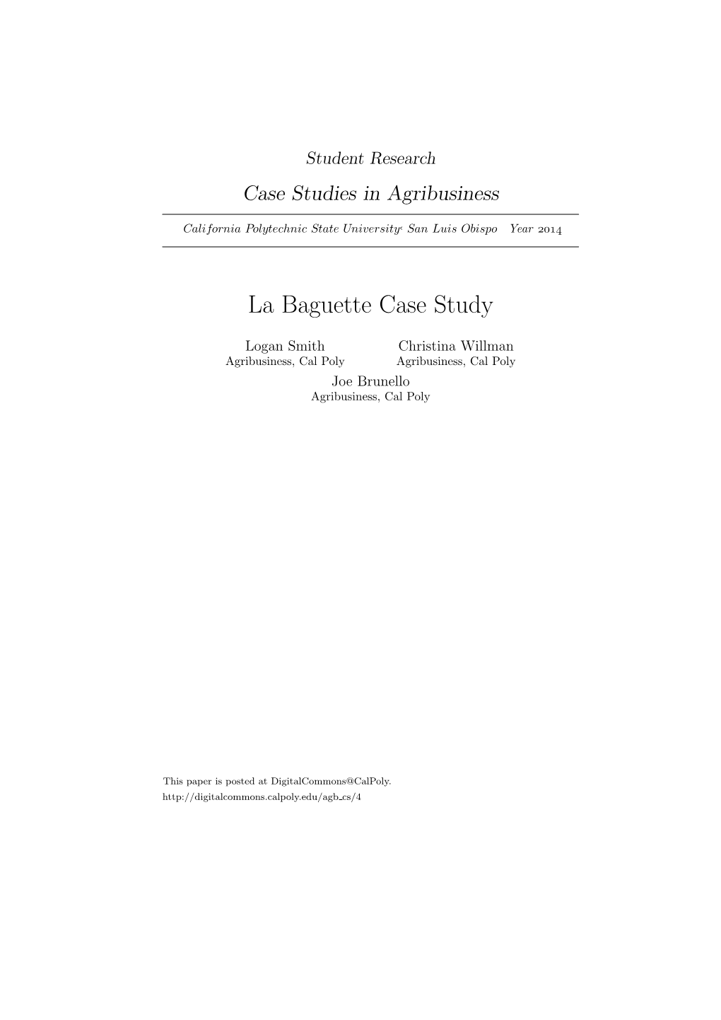 La Baguette Case Study