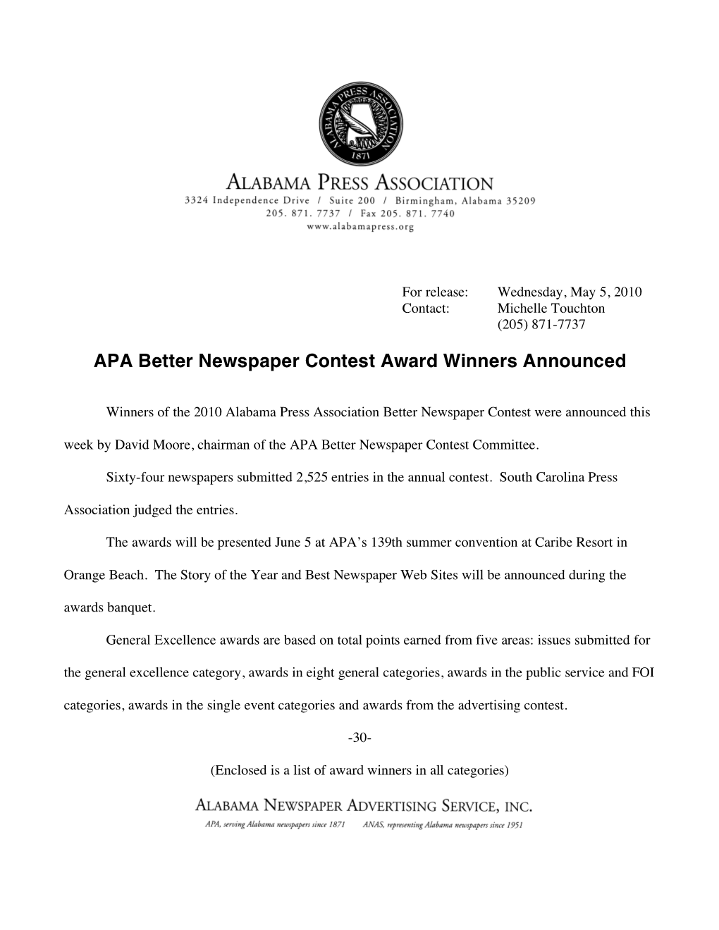 APA Better Newspaper Contest Award Winners Announced