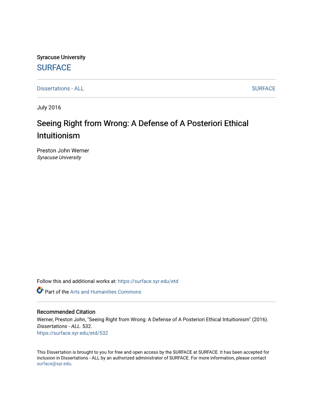 Seeing Right from Wrong: a Defense of a Posteriori Ethical Intuitionism