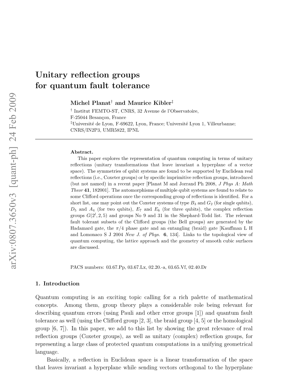 Unitary Reflection Groups for Quantum Fault Tolerance