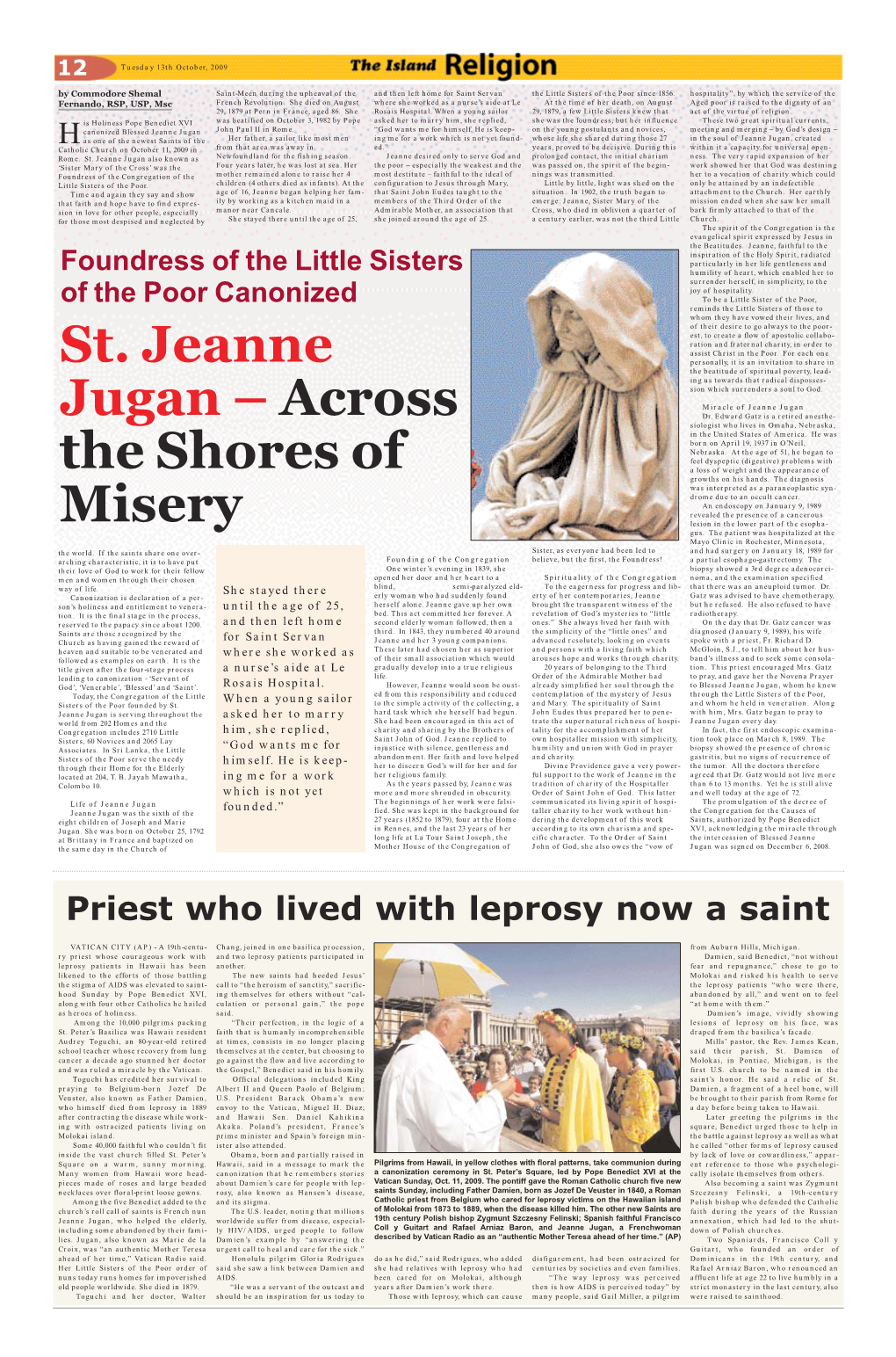 St. Jeanne Jugan – Across the Shores of Misery