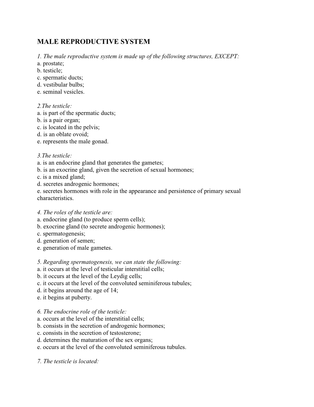 Male Reproductive System