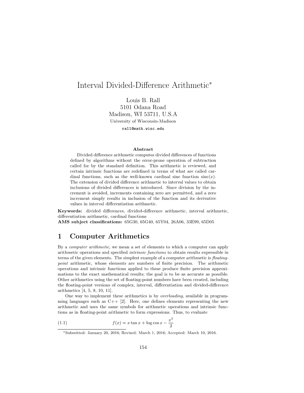 Interval Divided-Difference Arithmetic