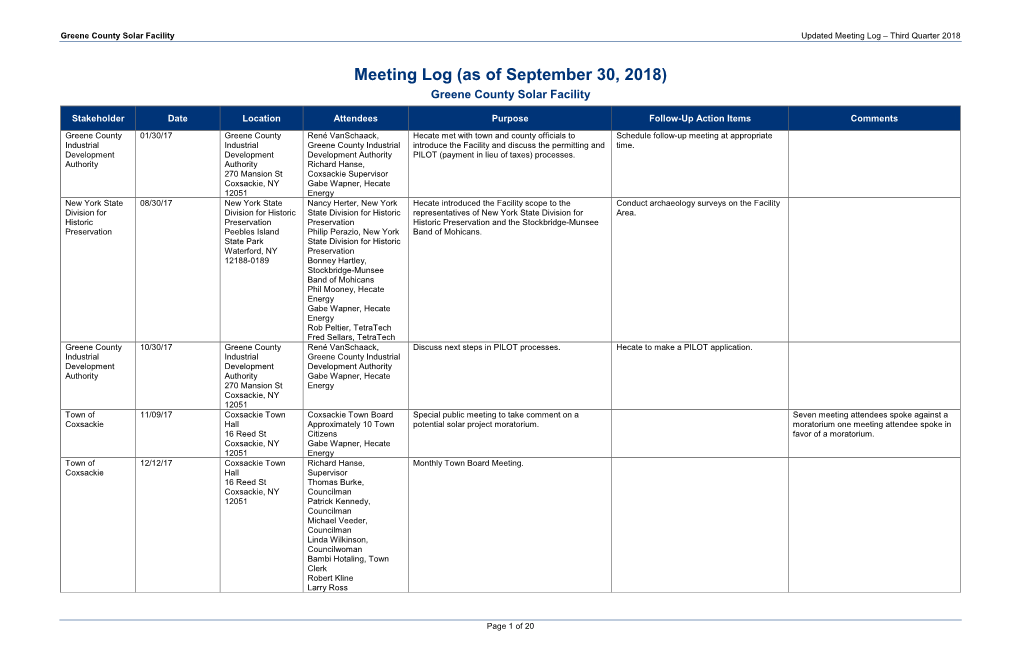 Greene County Solar Facility Meeting