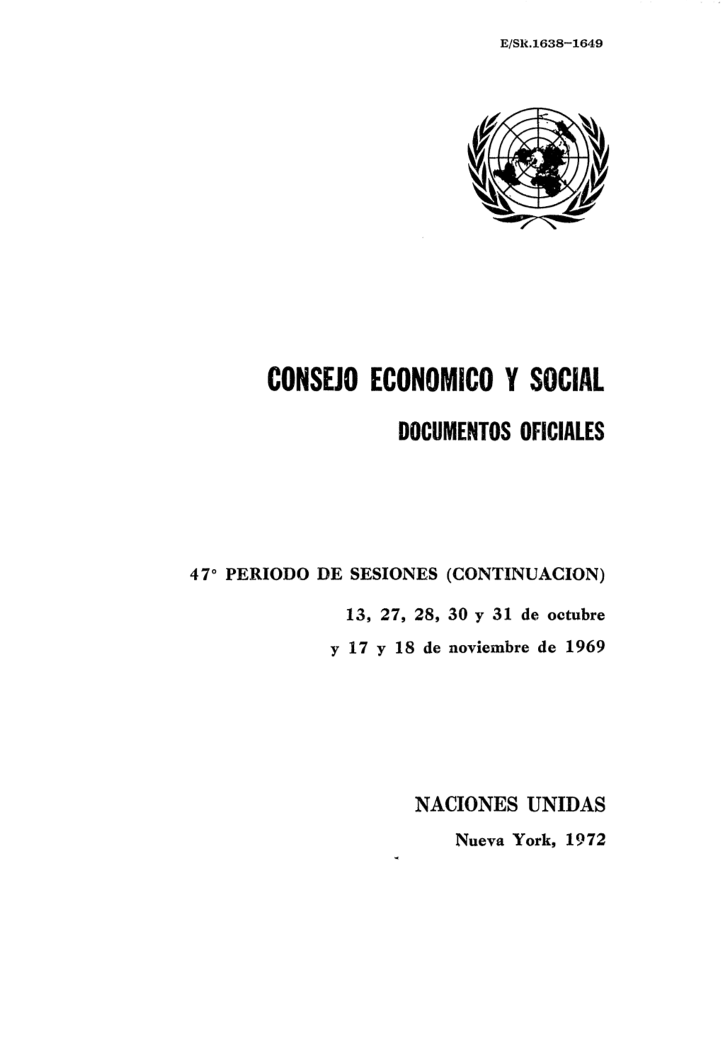 Consejo Economico Y Social Documentos Oficiales