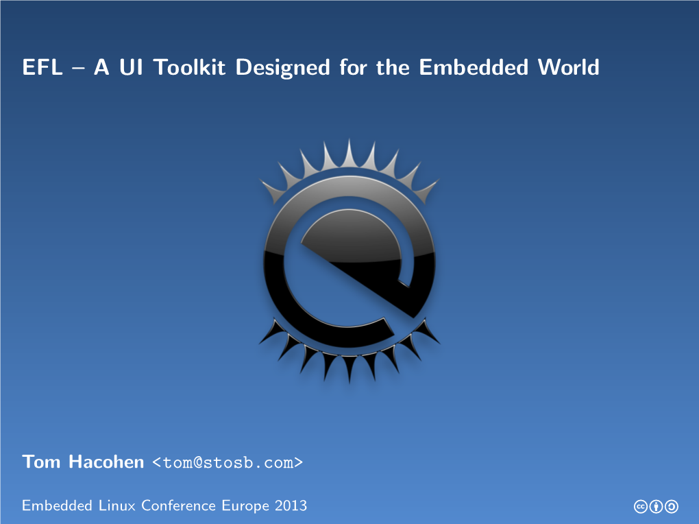 EFL – a UI Toolkit Designed for the Embedded World