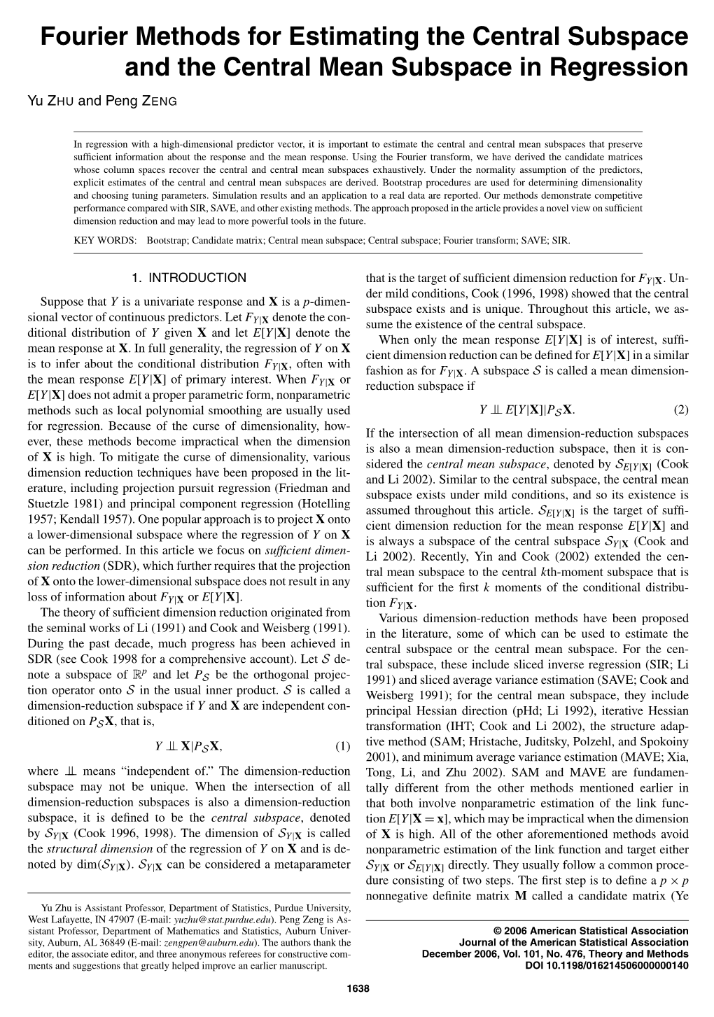 Fourier Methods for Estimating the Central Subspace and the Central Mean Subspace in Regression