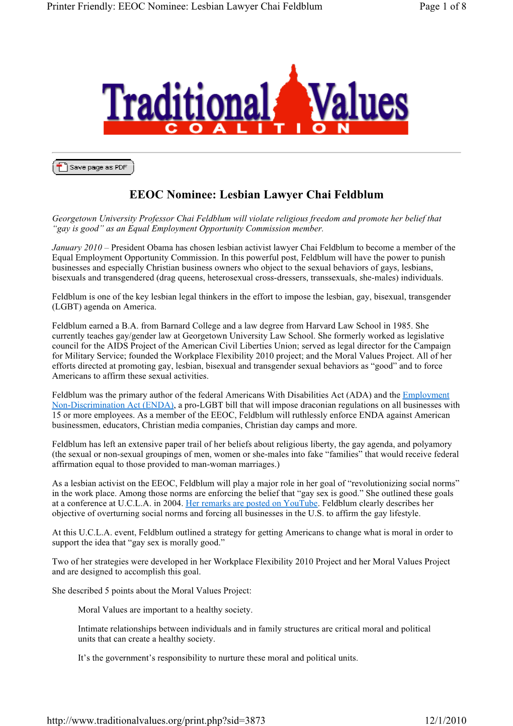 Lesbian Lawyer Chai Feldblum Page 1 of 8