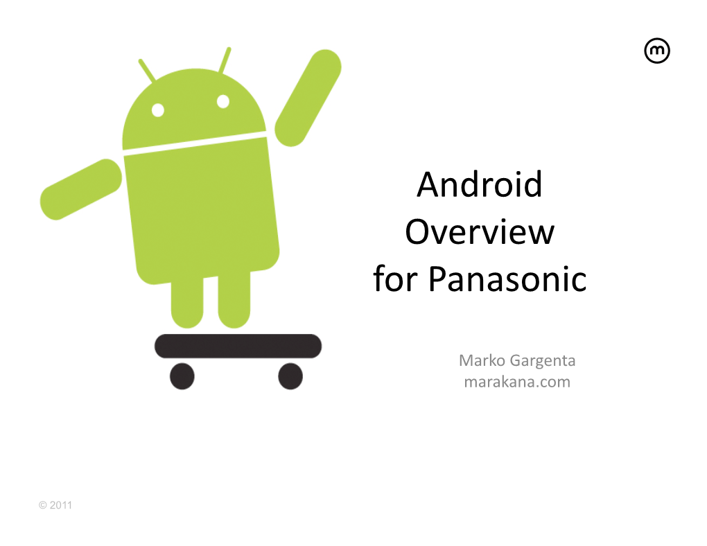 Android Overview for Panasonic