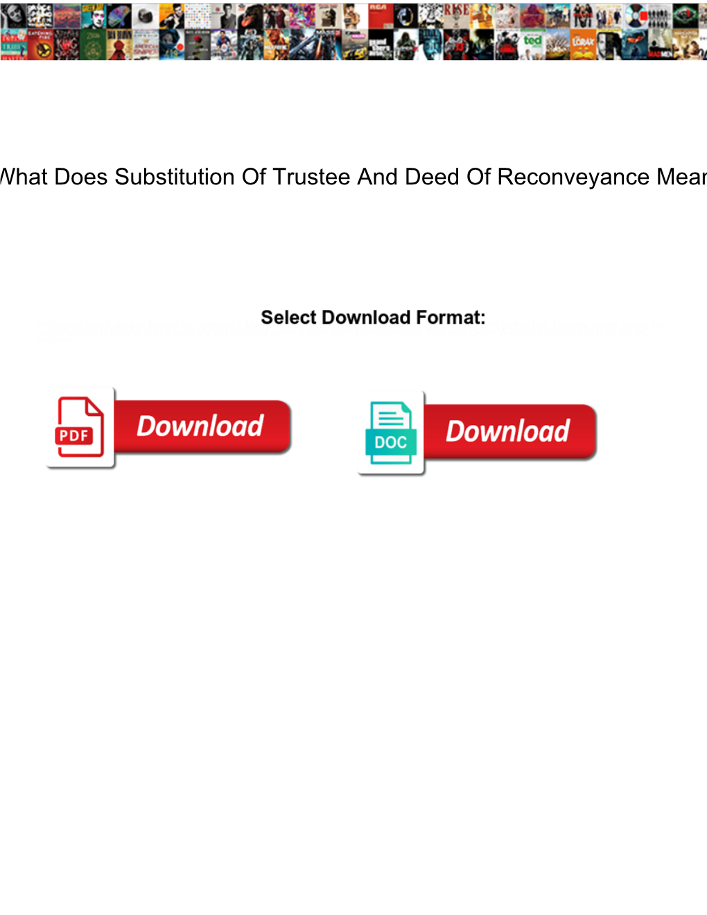 What Does Substitution of Trustee and Deed of Reconveyance Mean