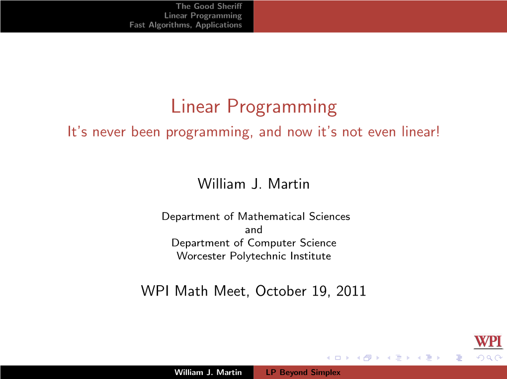 It's Never Been Programming, and Now It's Not Even Linear!