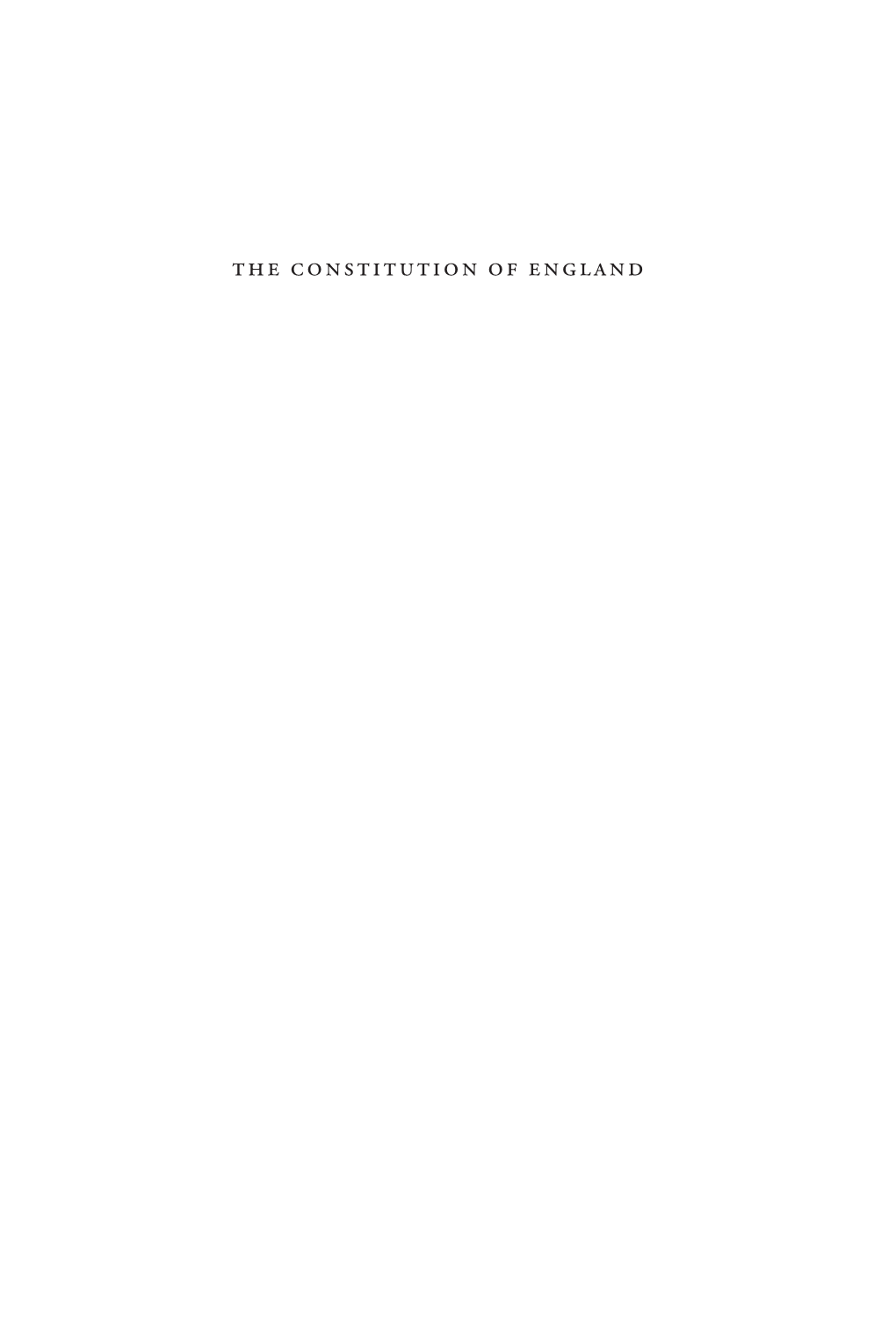 The Constitution of England Natural Law and Enlightenment Classics