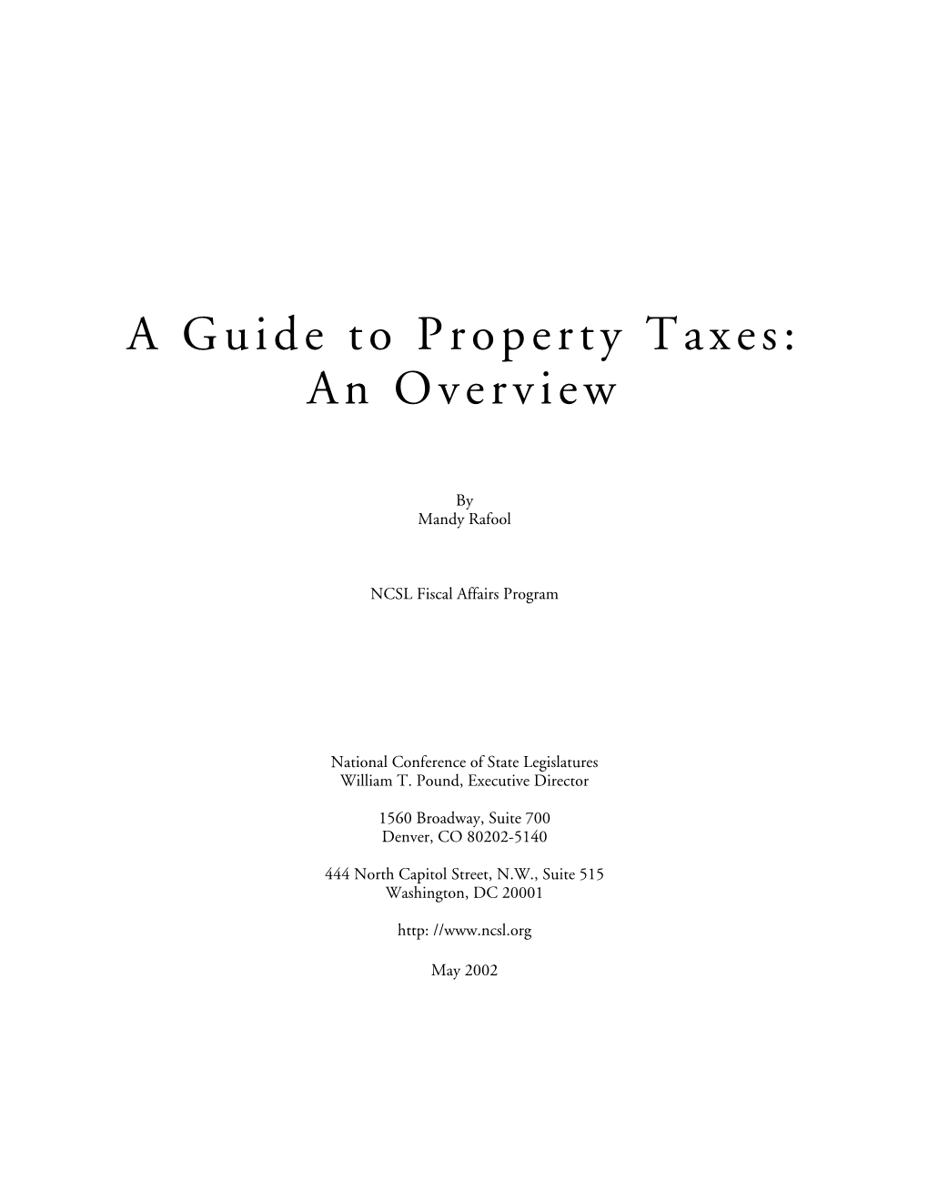 Property Taxes: an Overview