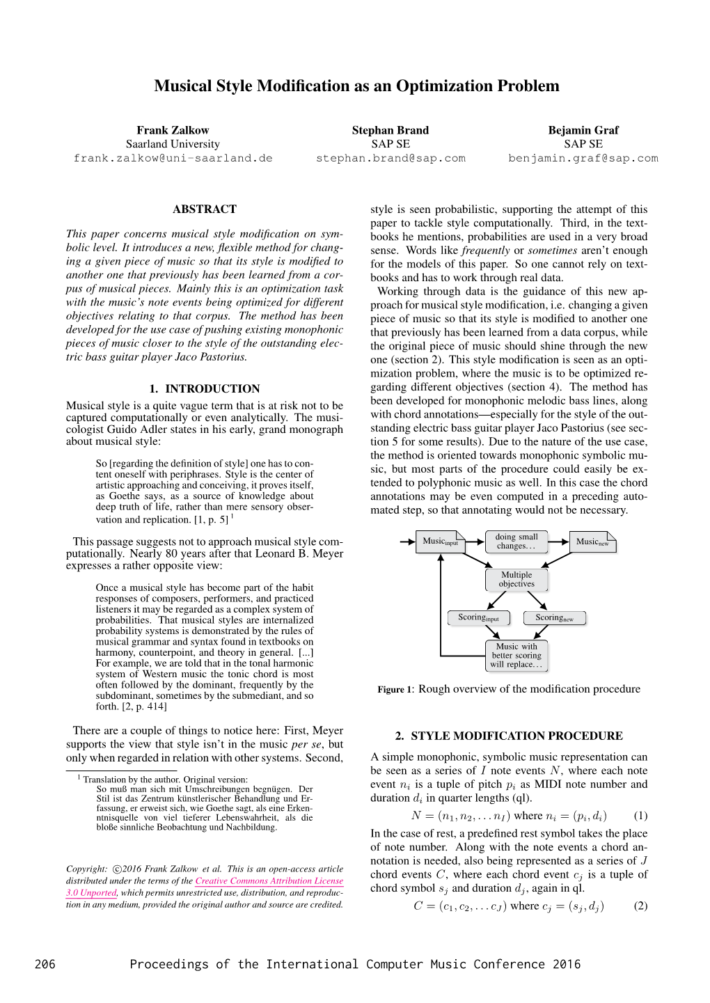 Musical Style Modification As an Optimization Problem