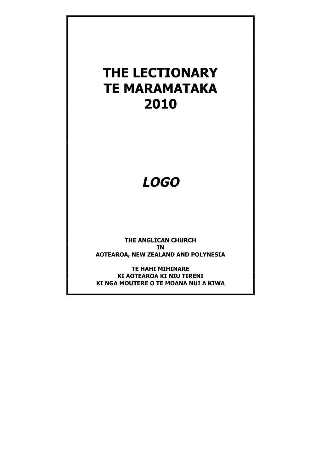 The Lectionary Te Maramataka 2010 Logo