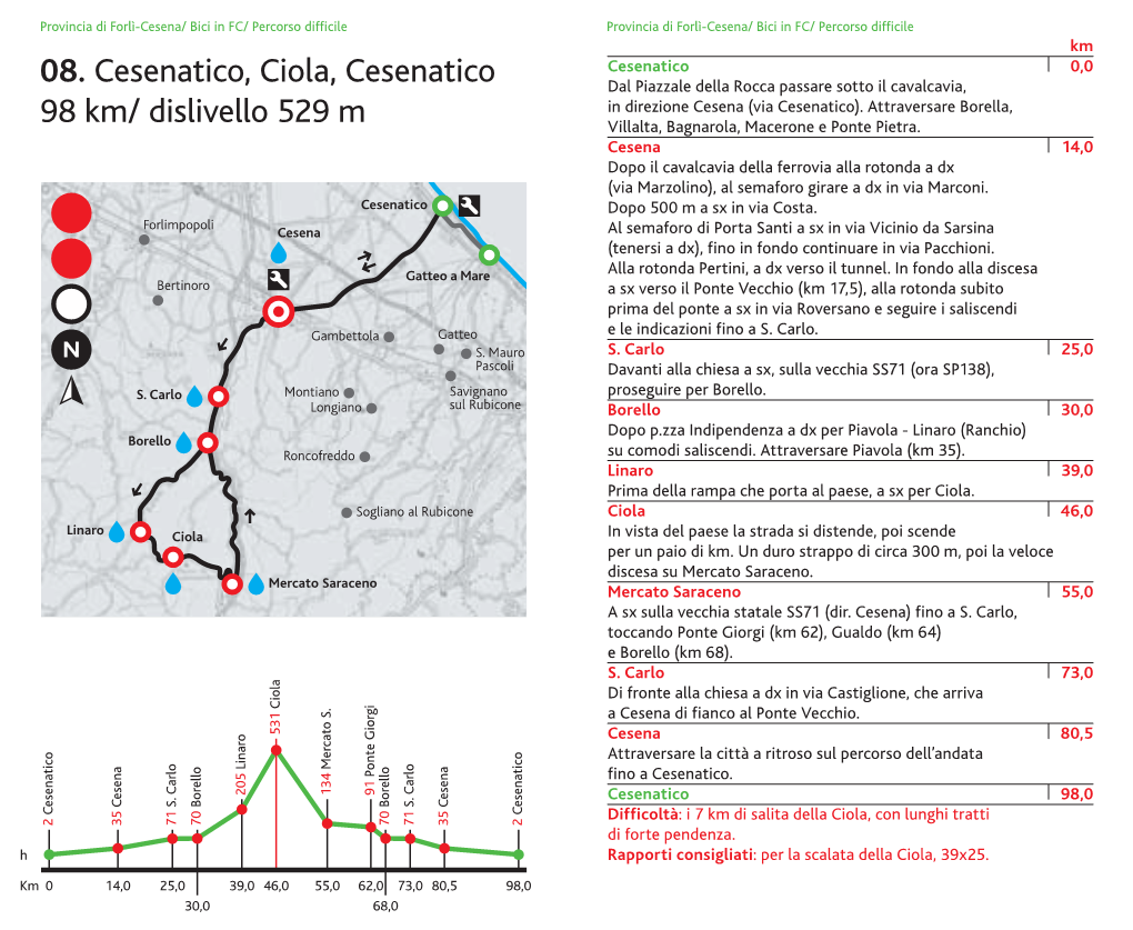 08. Cesenatico, Ciola, Cesenatico 98 Km/ Dislivello 529 M