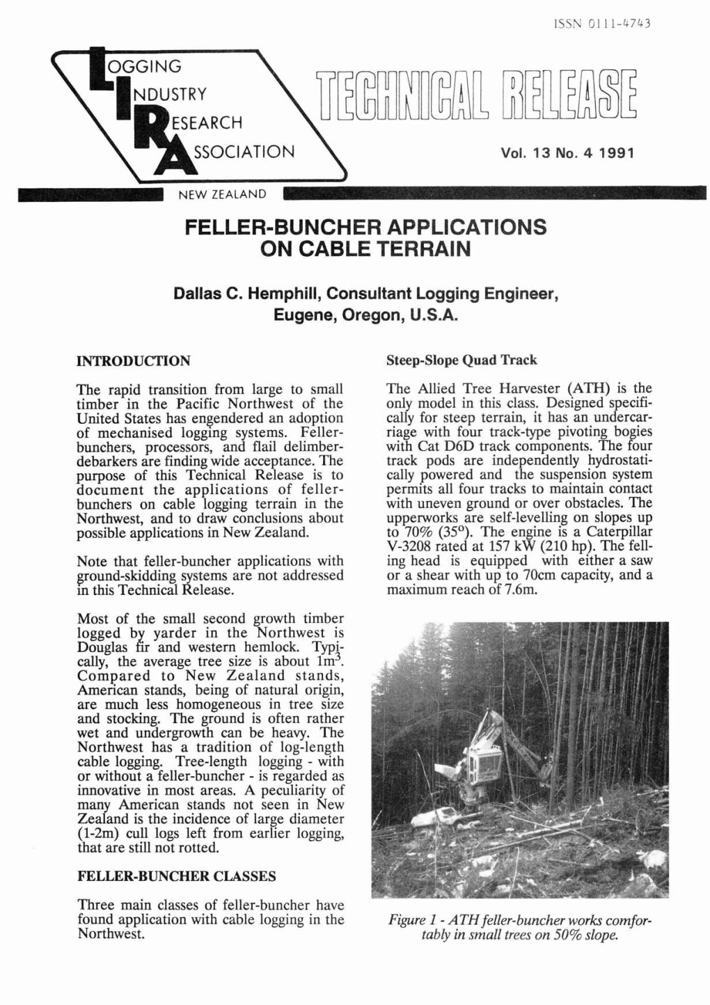 Feller-Buncher Applications on Cable Terrain